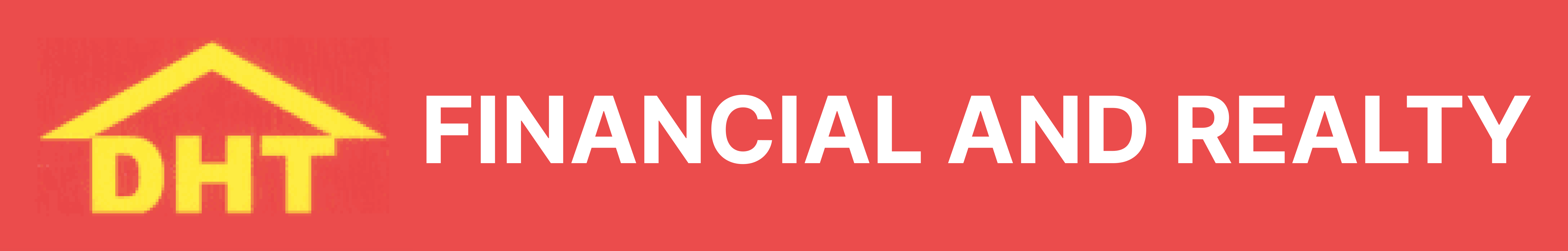 A red banner with the word financial written in white.